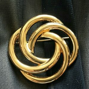Monet Goldtone Brooch